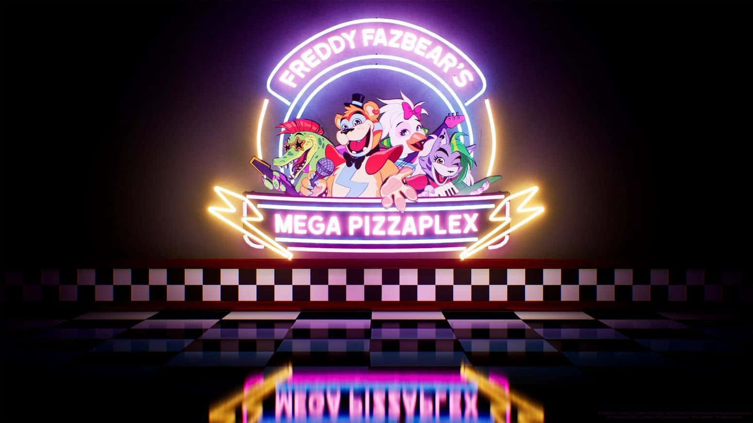 A Neon Sign With The Words Mega Puzzle