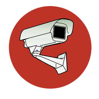 Security Camera Icon Red Background PNG