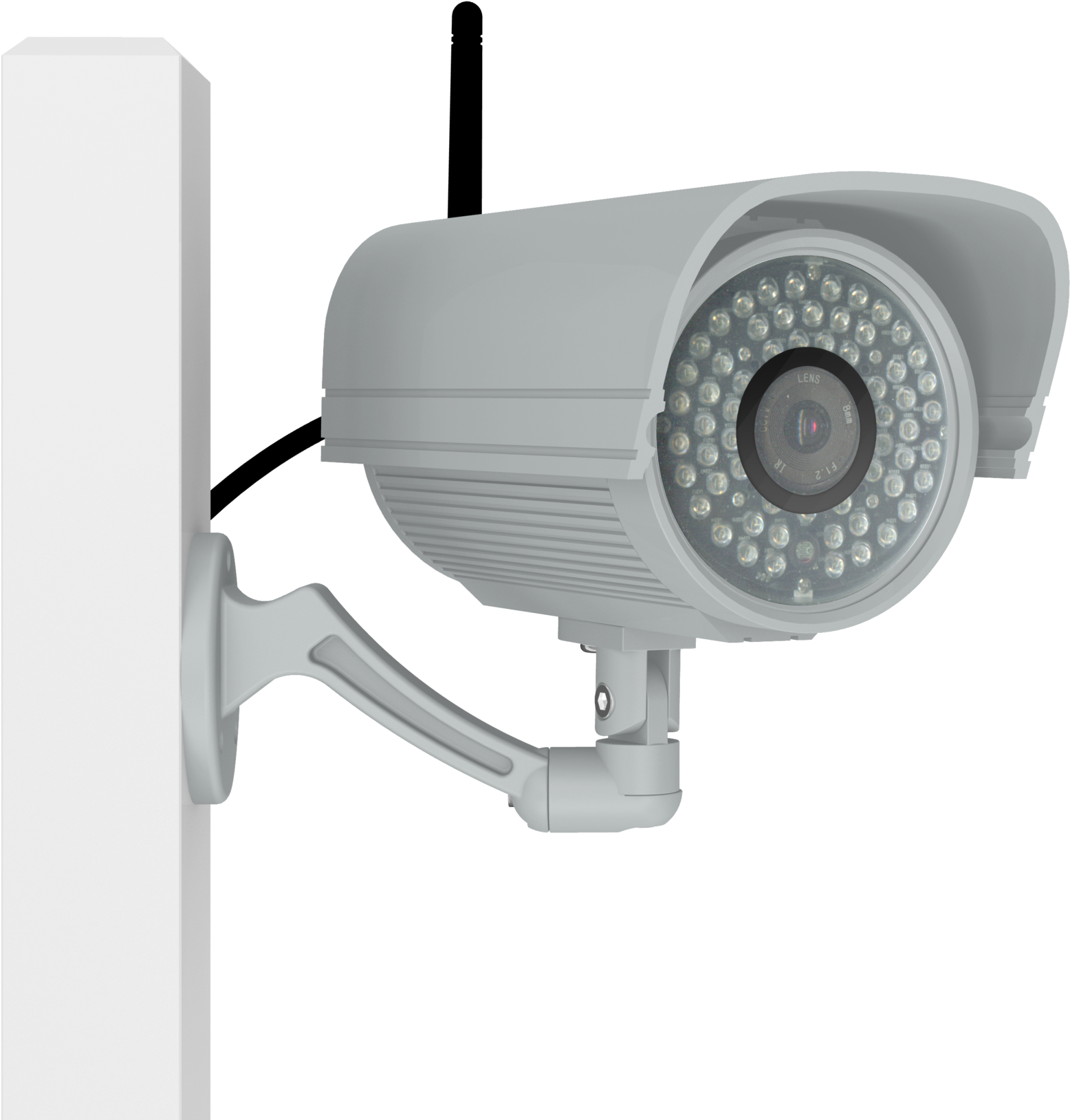 Security Camera Mountedon Wall PNG