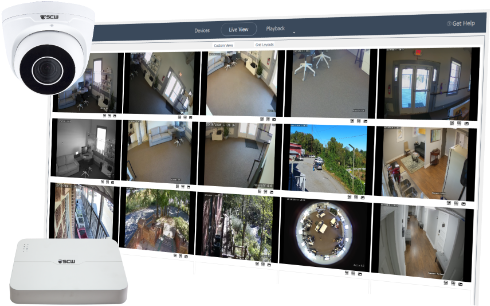 Security Camera System Monitoring Interface PNG