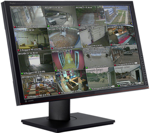 Security Monitor Display Multiple Camera Feeds PNG