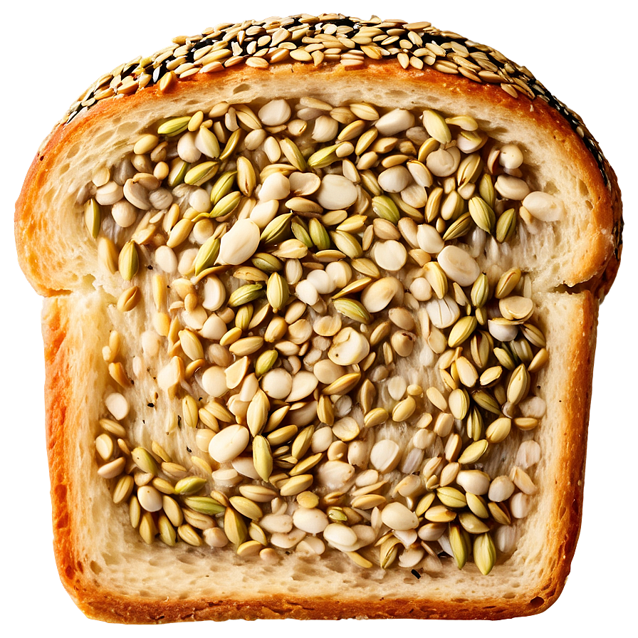 Seed Topped Bread Slice Png Byu59 PNG