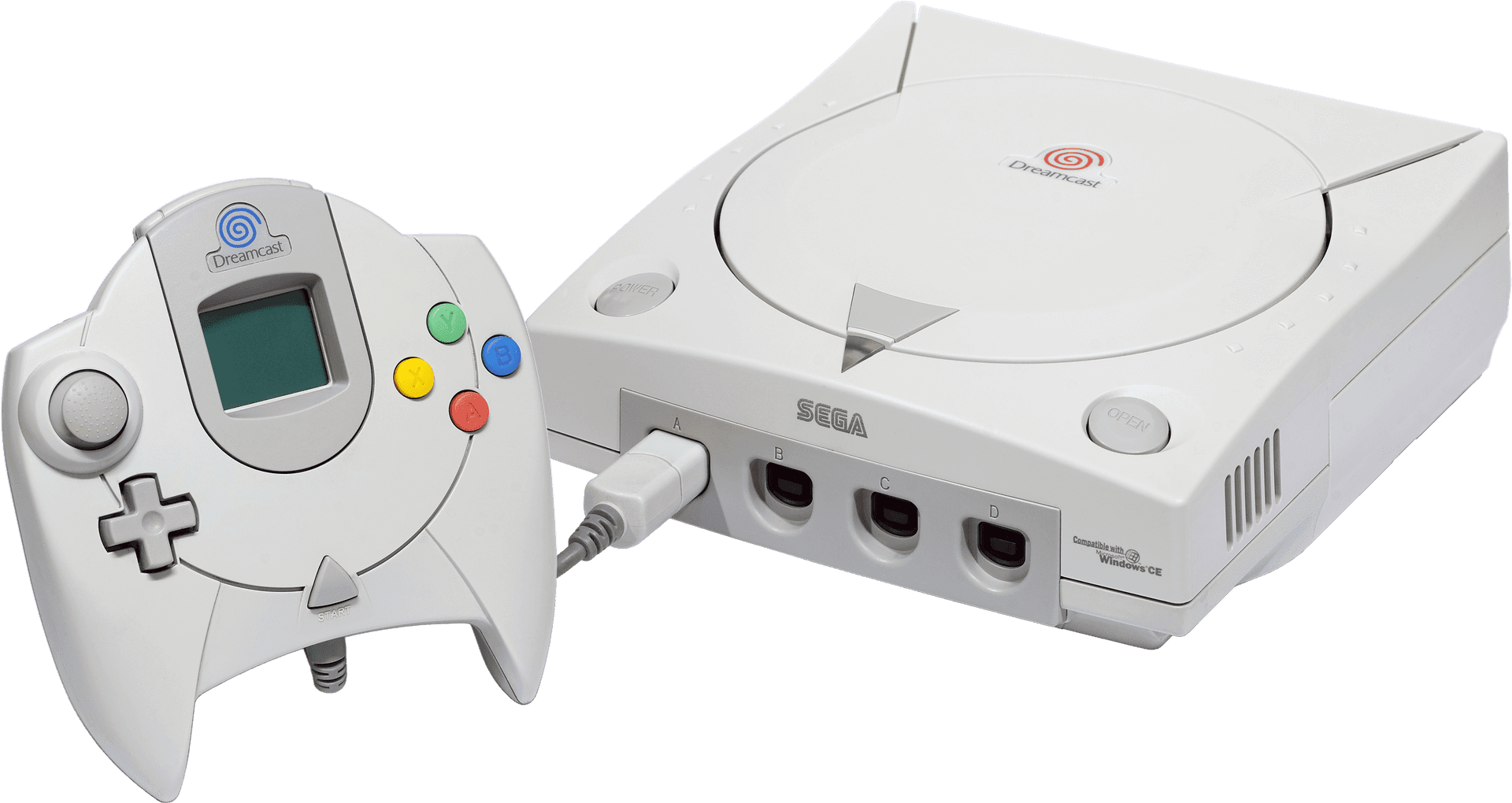 Sega Dreamcast Consoleand Controller PNG