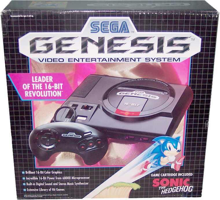 Sega Genesis Console Box Art PNG