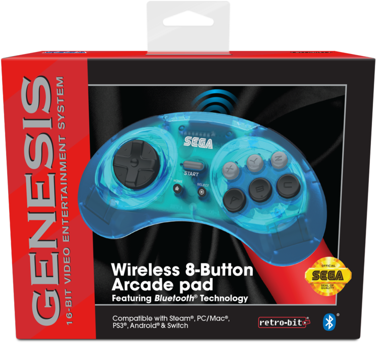 Sega Genesis Wireless Arcade Pad Packaging PNG