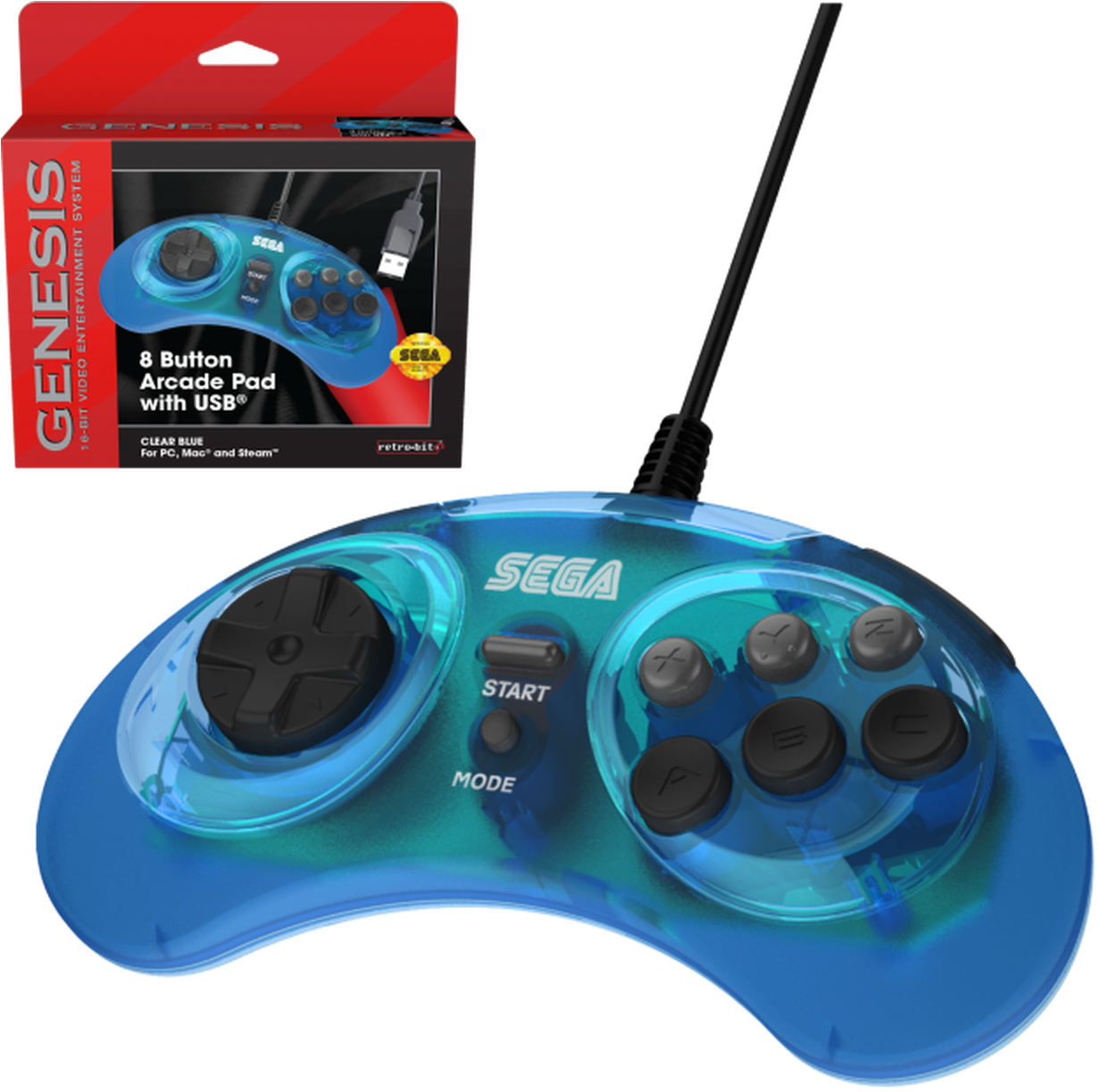 Sega Genesis8 Button Arcade Pad U S B PNG