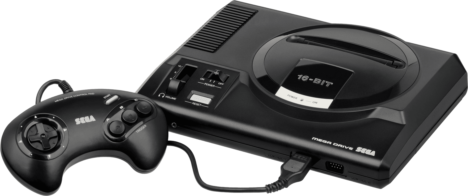 Sega Mega Drive Consoleand Controller PNG