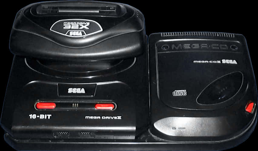 Sega Mega Driveand Mega C D Setup PNG