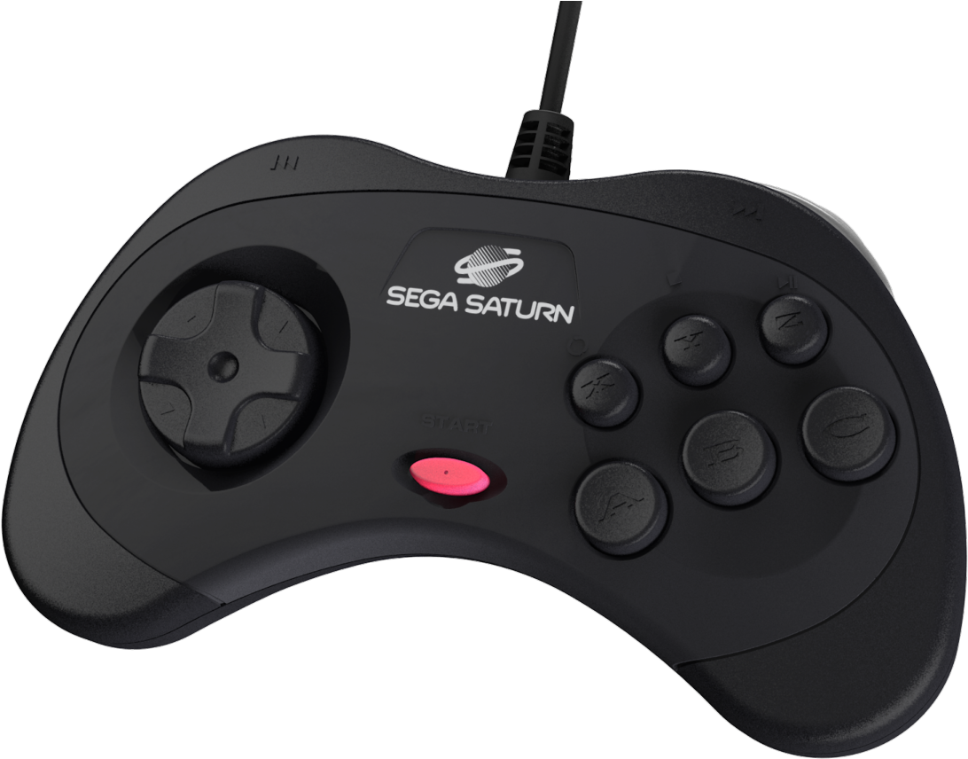 Sega Saturn Controller Black PNG