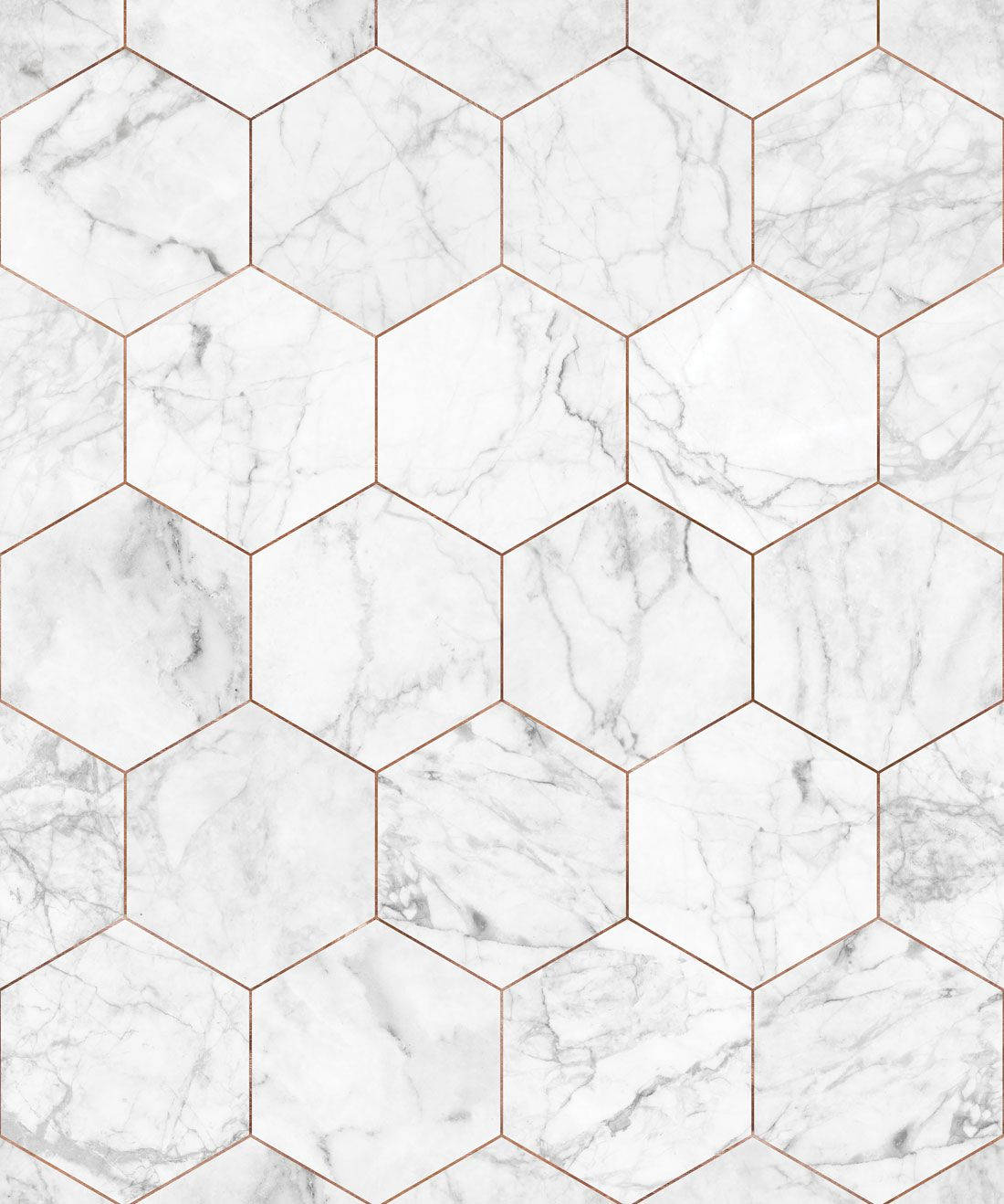 Sekskanter På Hvid Marmor Wallpaper