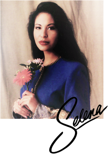 Selena Quintanilla Portraitwith Flowers PNG