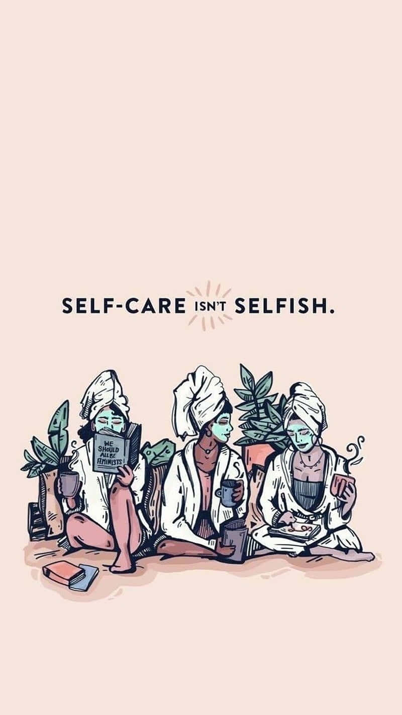 Self Care Aesthetic_ Relaxation Illustration Wallpaper