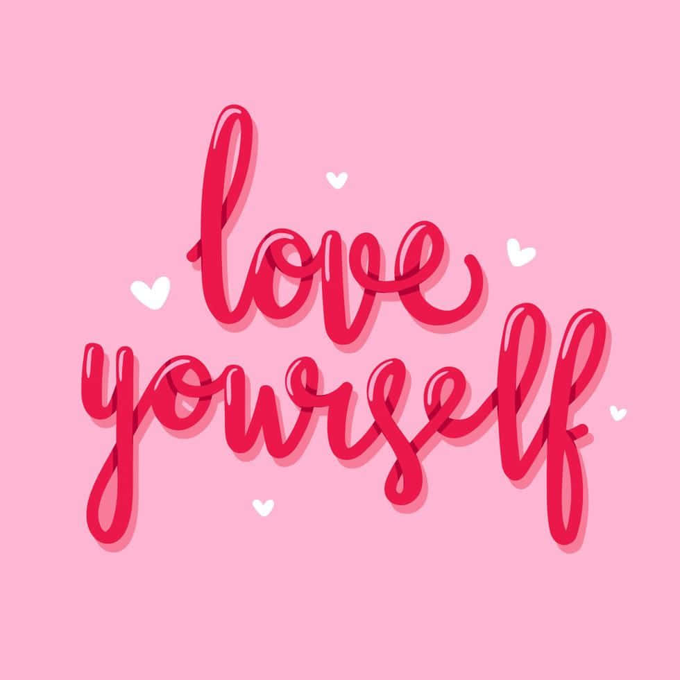 Self Love Aesthetic_ Love Yourself_ Pink Background Wallpaper