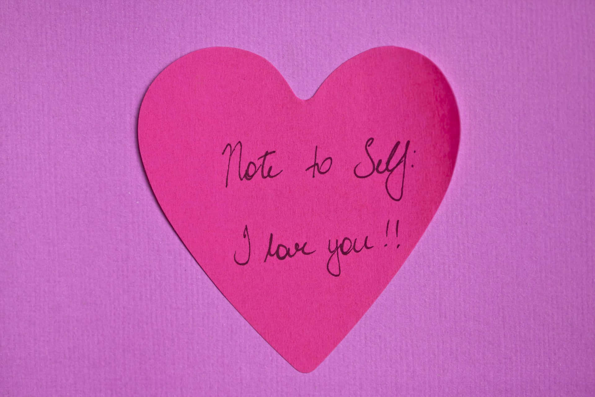 Self Love Reminder Heart Note Wallpaper