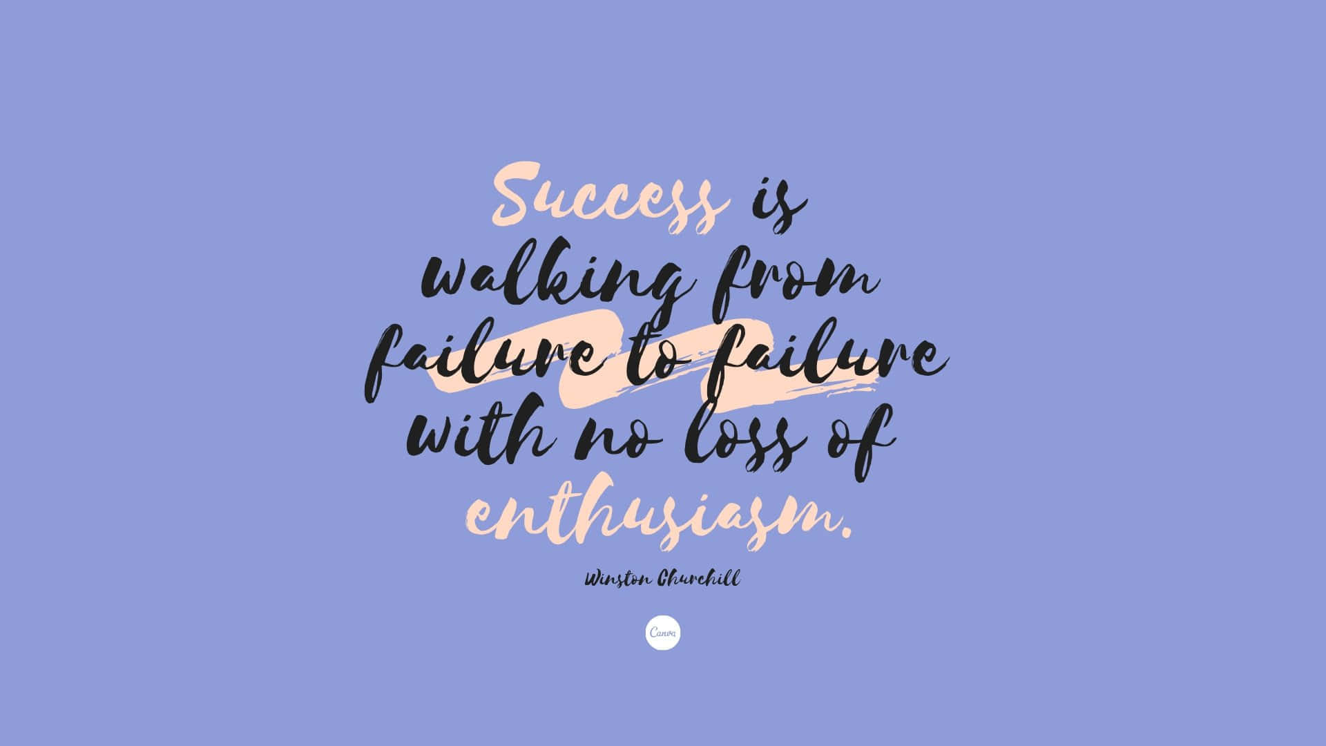 Succes er at gå fra fremtid til fiasko uden mangel på optimisme. Wallpaper