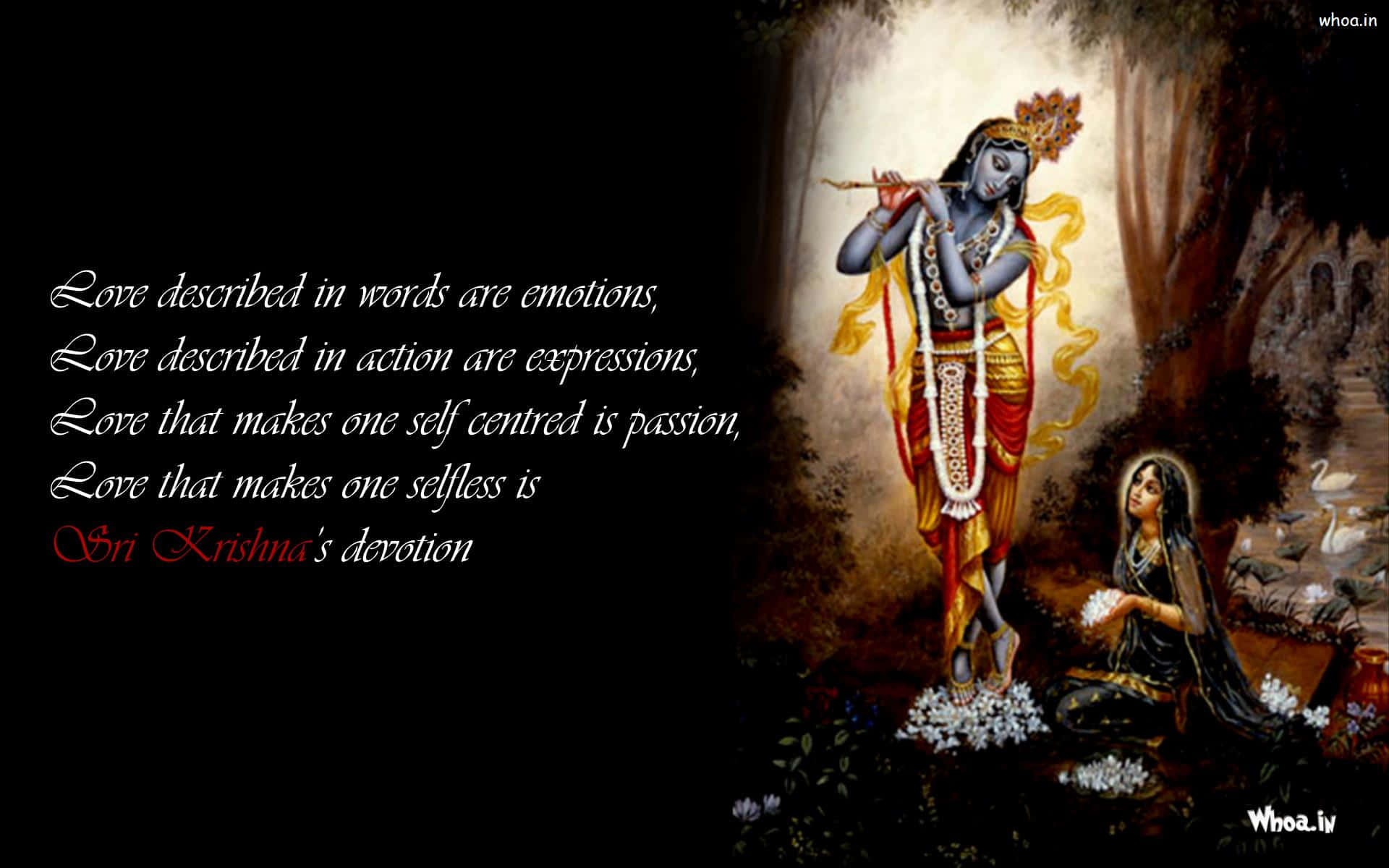 Selfless Love To Sri Krishna Quotation Wallpaper