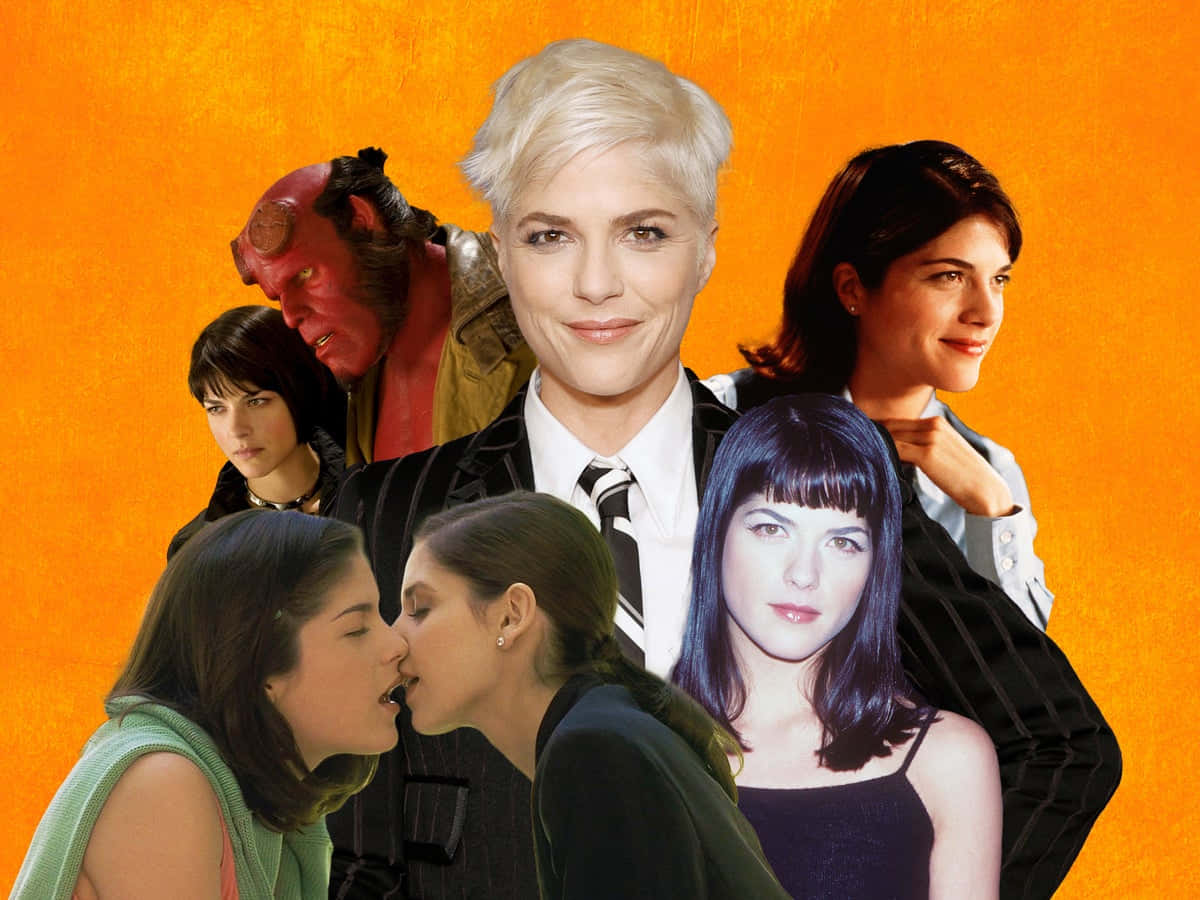 Radiant Selma Blair posing for the camera in a candid photograph Wallpaper