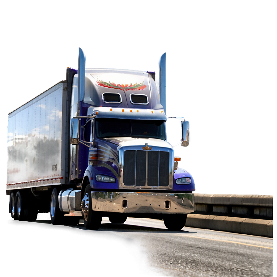 Semi Truck Highway Drive Png Dwo6 PNG