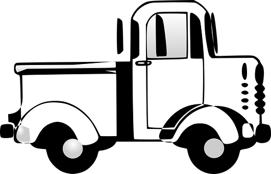 Semi Truck Silhouette Graphic PNG