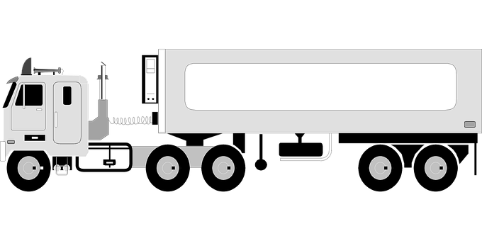 Semi Truck Silhouette Graphic PNG