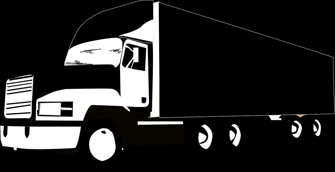 Semi Truck Silhouette PNG