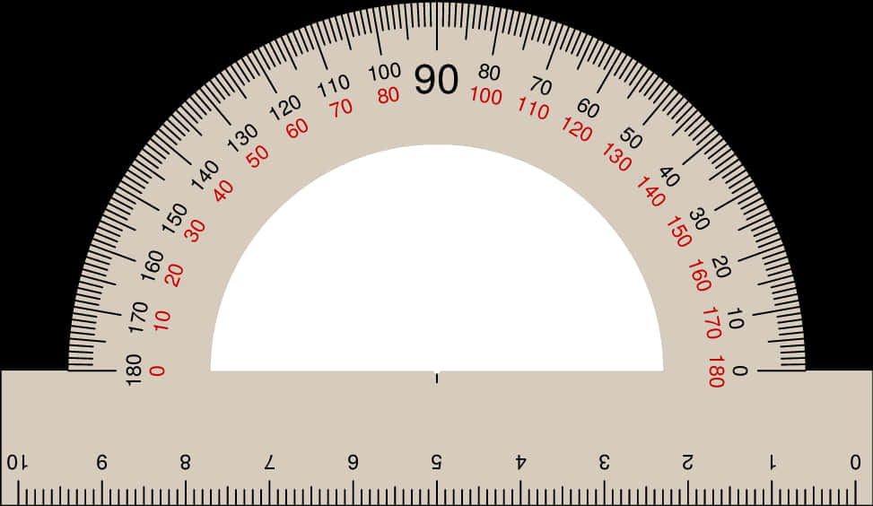 Semicircular Protractor Measurement Tool PNG