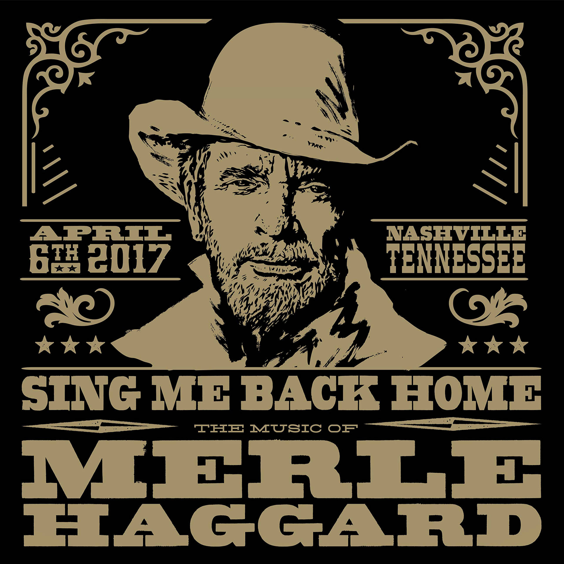 Iconic music Legend Merle Haggard in concert Wallpaper