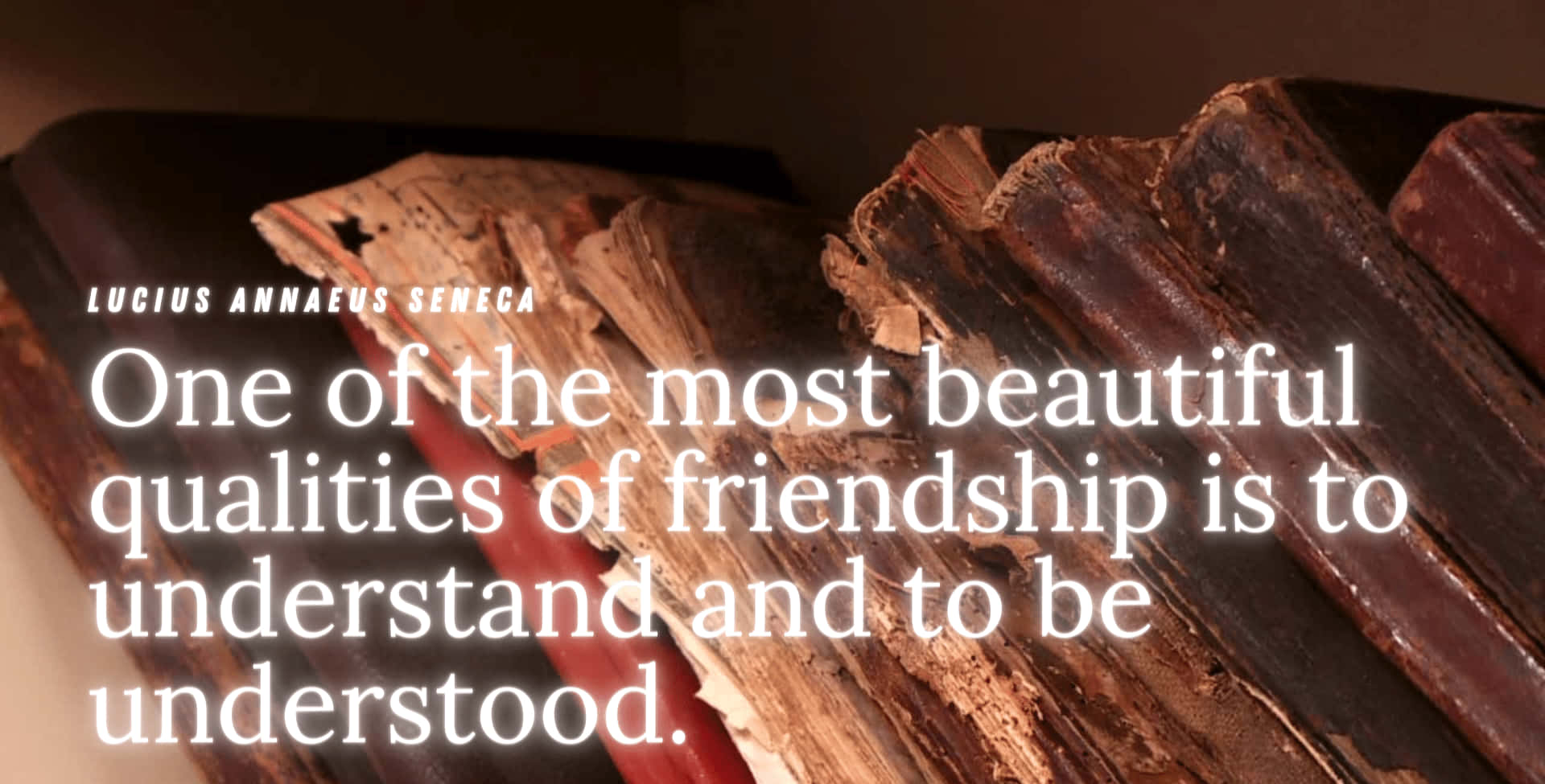 Seneca Friendship Quote Old Books Wallpaper