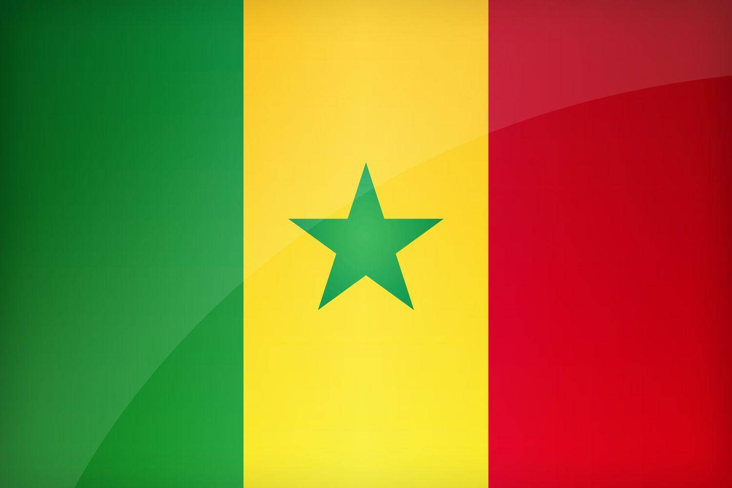 Senegal Flag With Green Star