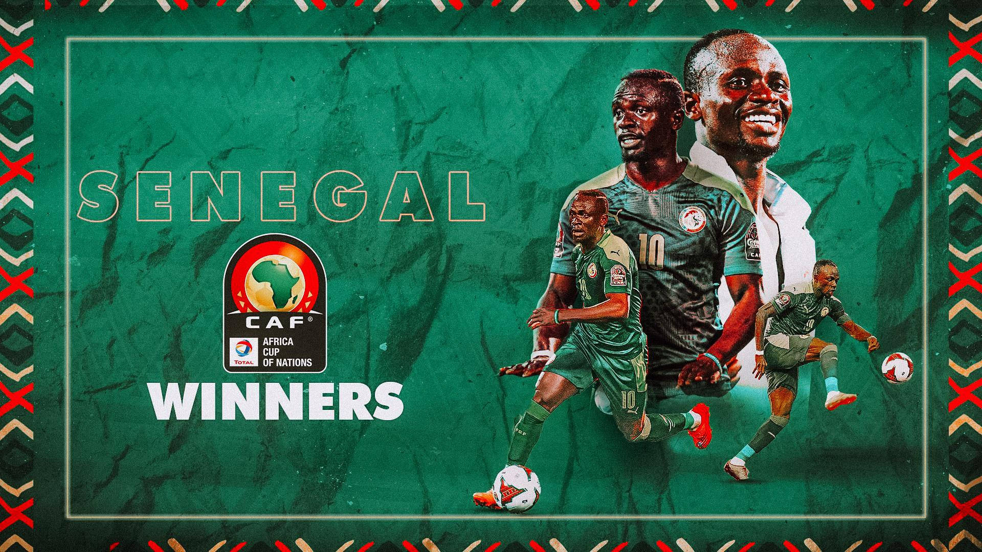 Senegals Fodboldlandshold Afcon Final Wallpaper