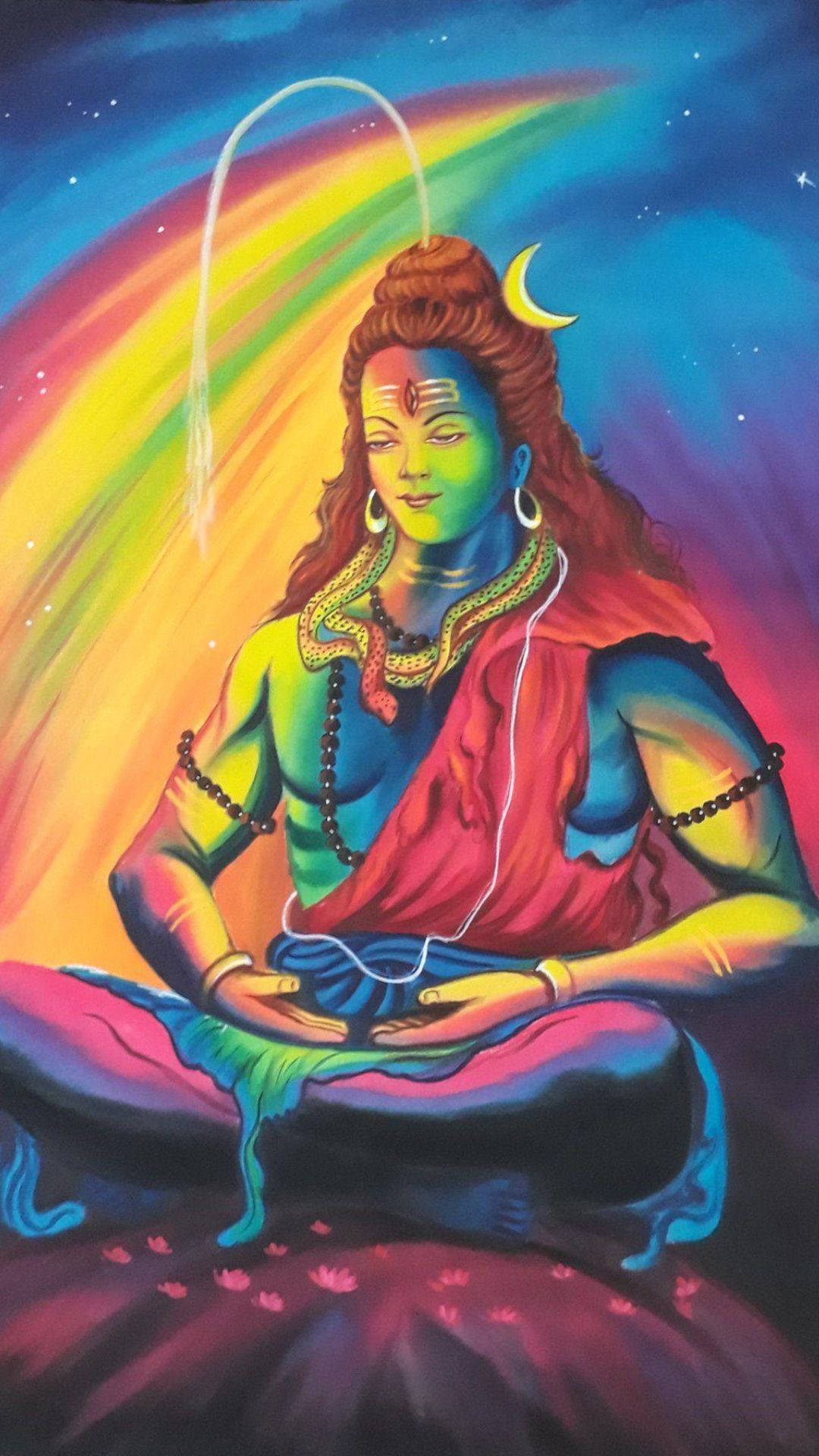 Senhor Shiva Colorido Hd Papel de Parede