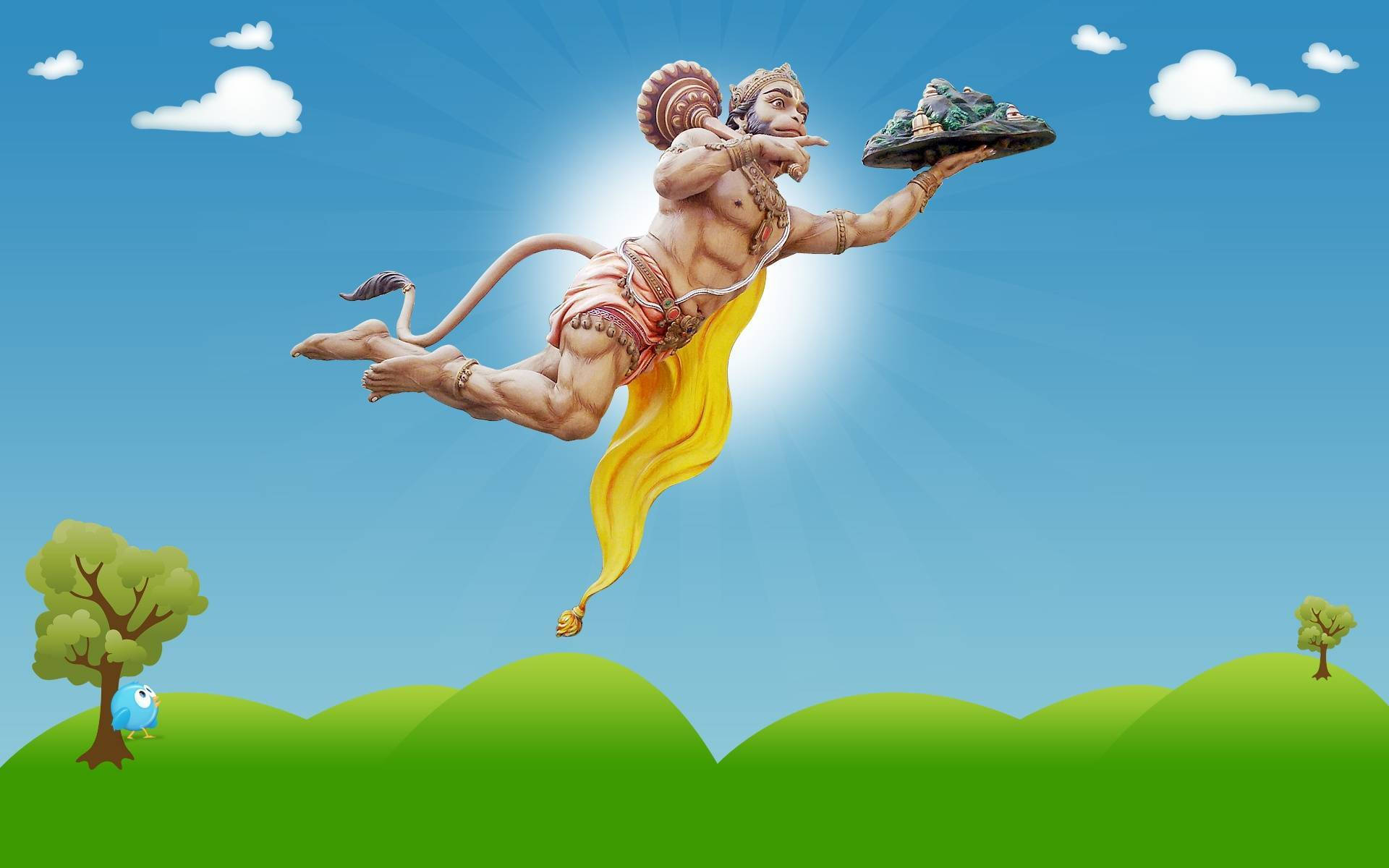 Senhor Voador Hanuman 3d Papel de Parede