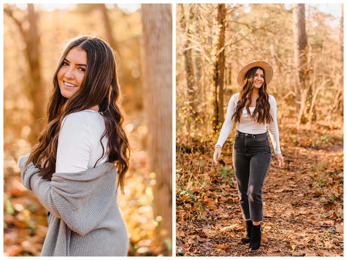 Senior Girl Fall Aesthetic Forest Pictures