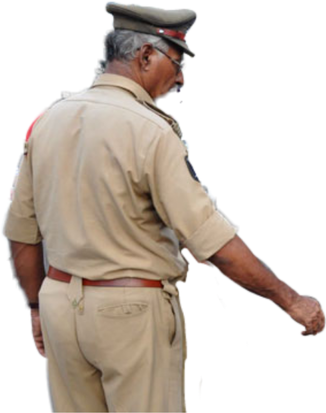 Senior Policeman Profile View PNG