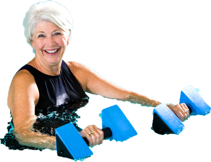 Senior Woman Aqua Aerobics Fitness PNG