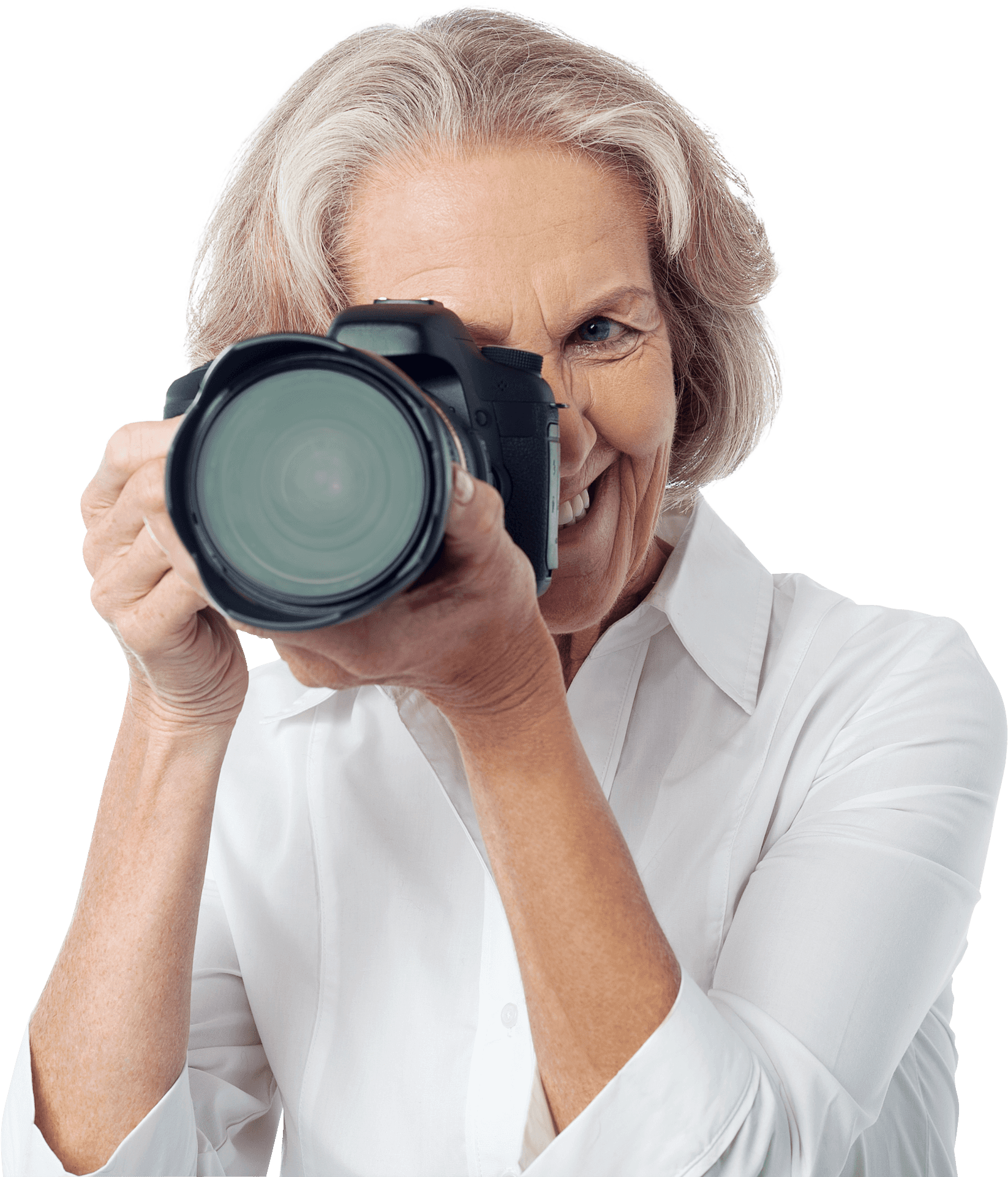 Senior Woman Photographer PNG