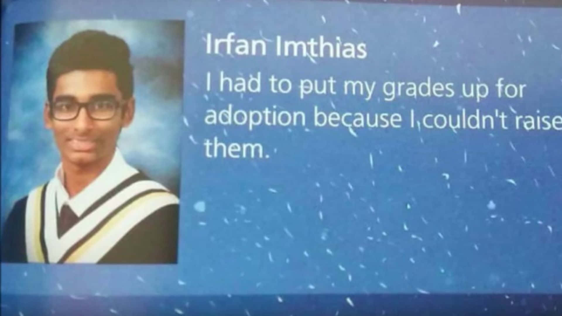 Iran Mithaias's fortælling om, hvordan han måtte adoptere sine klassekammerater for at opdrage dem.