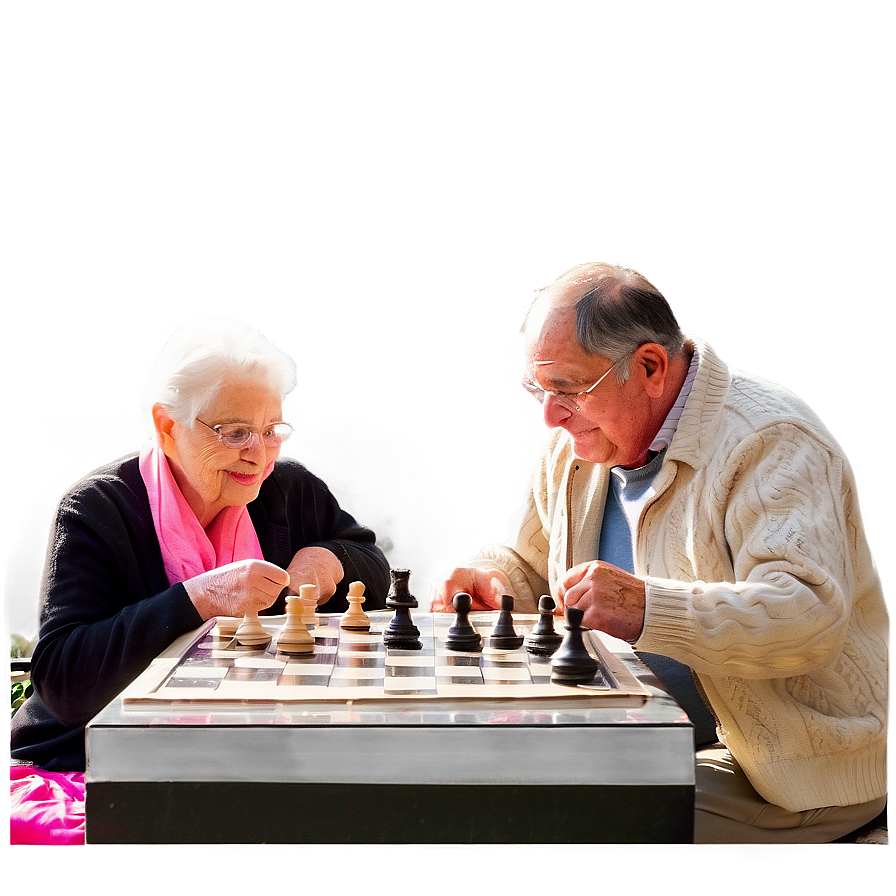 Seniors Playing Chess Png Dct55 PNG