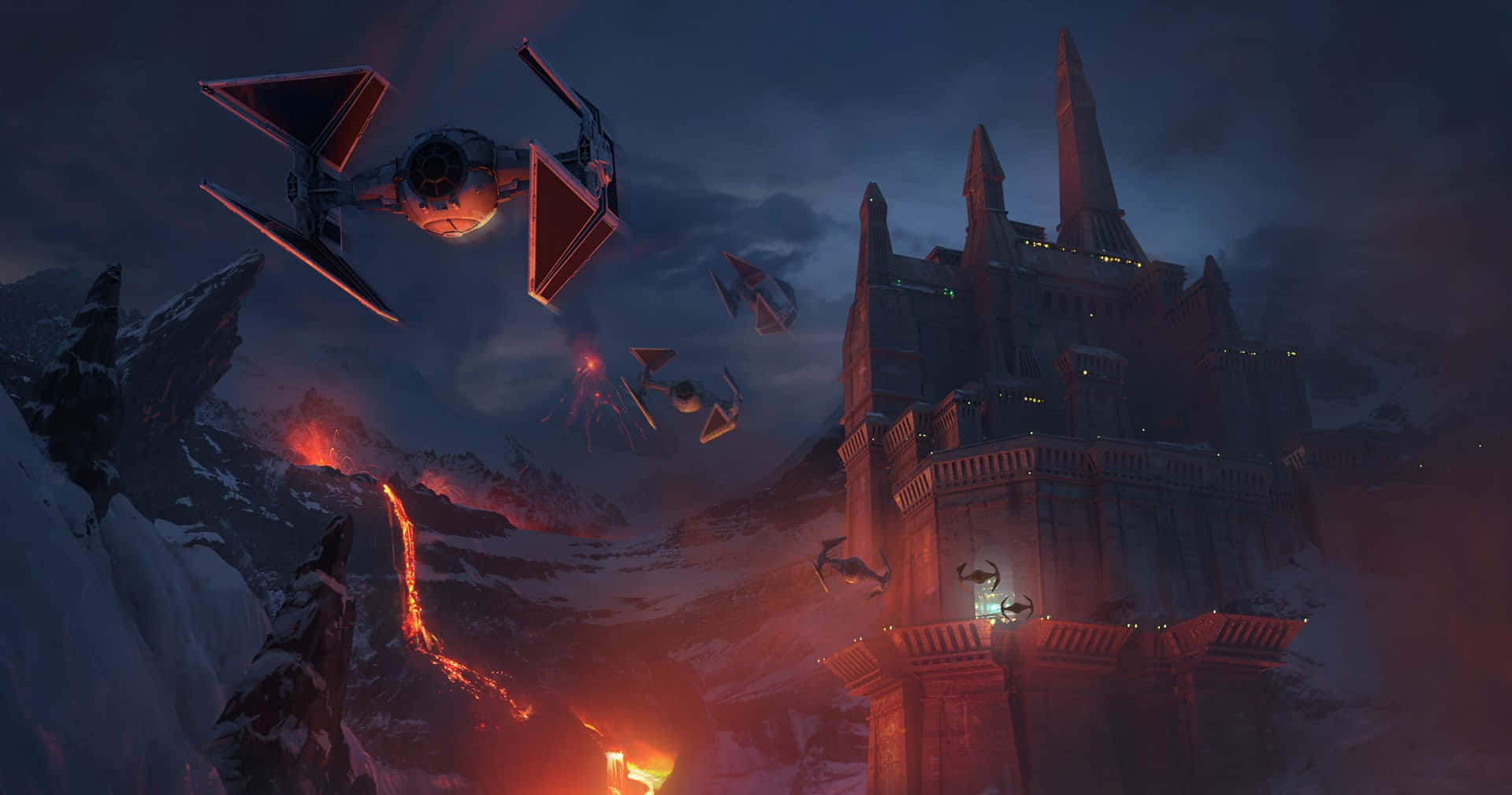 Senja Berapi Di Mustafar Wallpaper