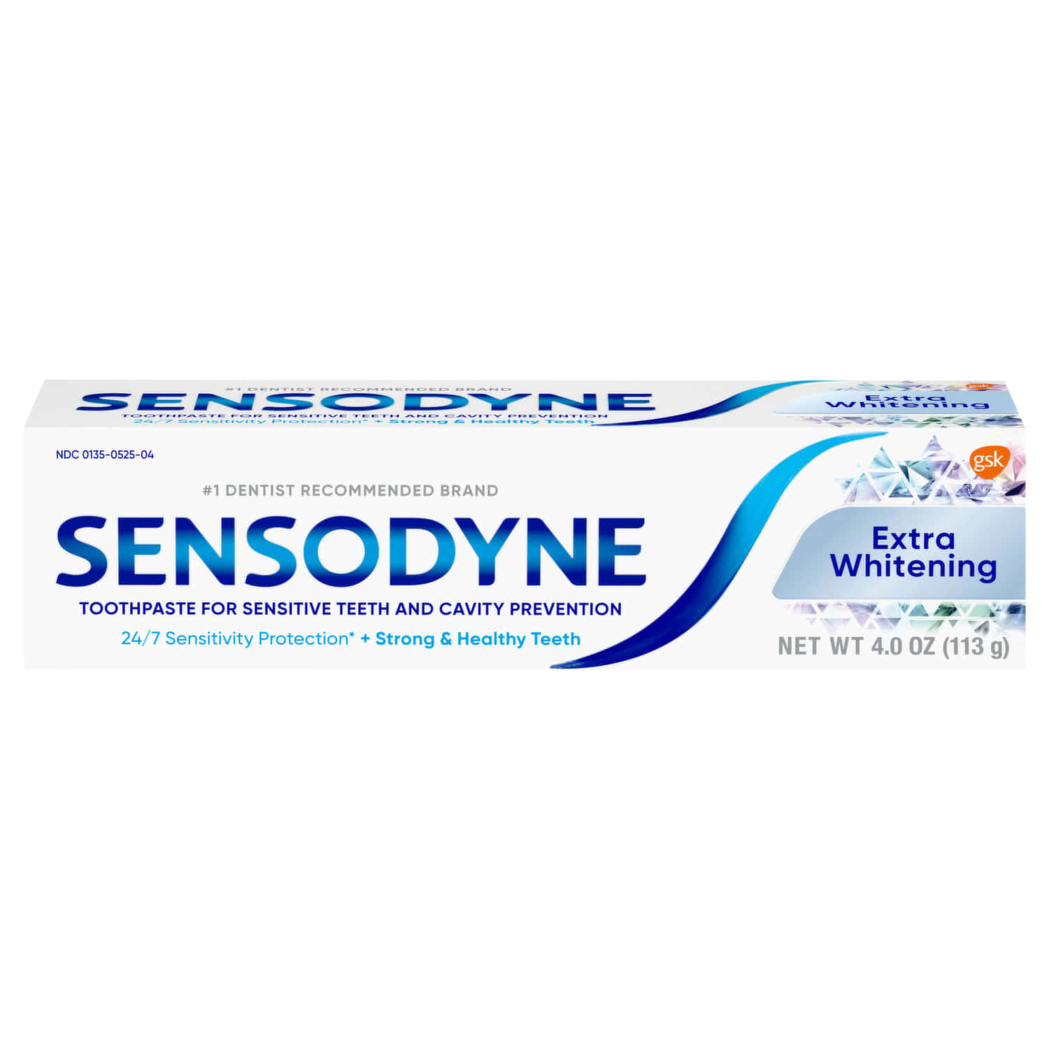 Sensodyne Extra Whitening Tandpasta Doos Achtergrond