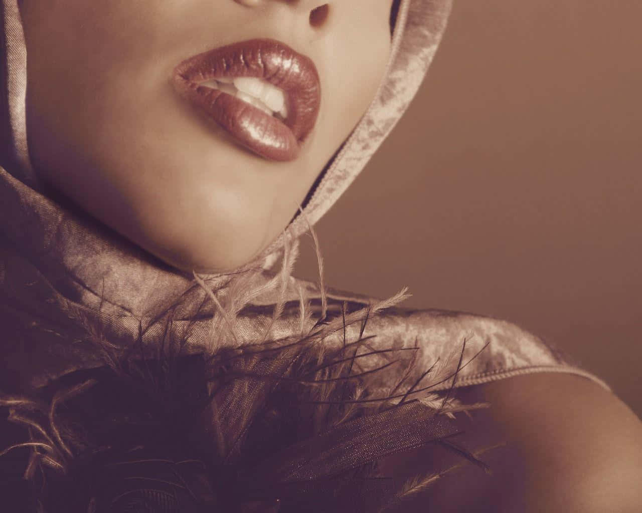 Sensual Woman's Lips Wallpaper