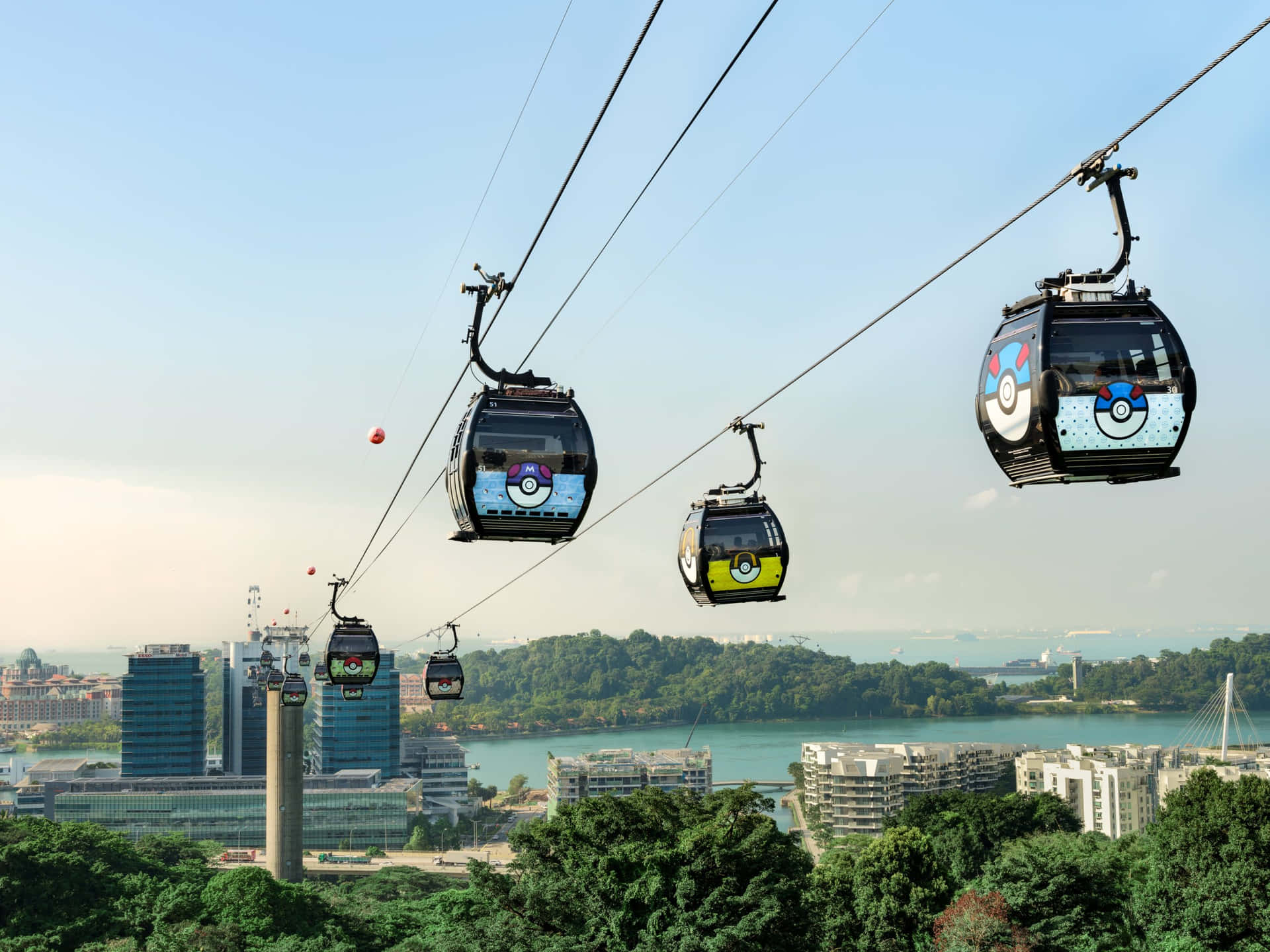 Téléphérique De L'île Sentosa, Singapour Fond d'écran