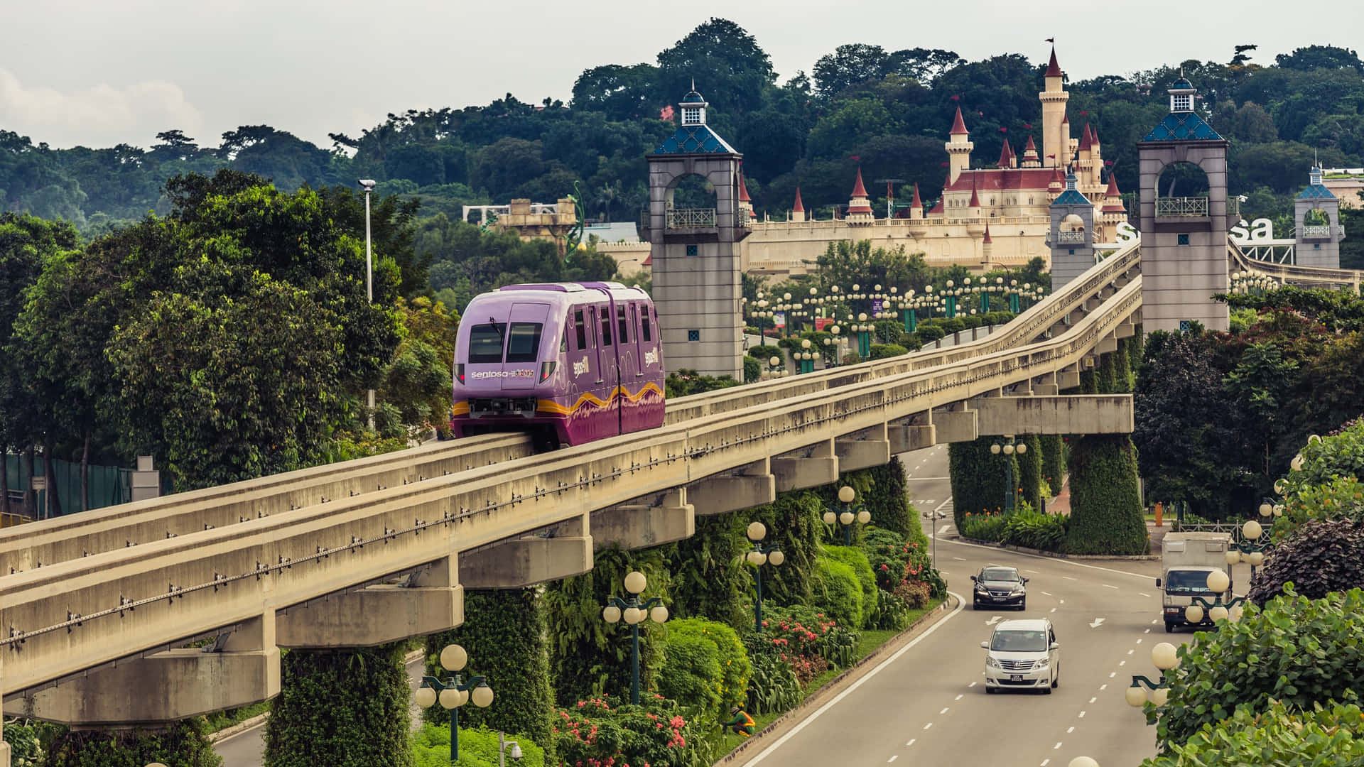 Sentosa Express Monorail Singapore Achtergrond