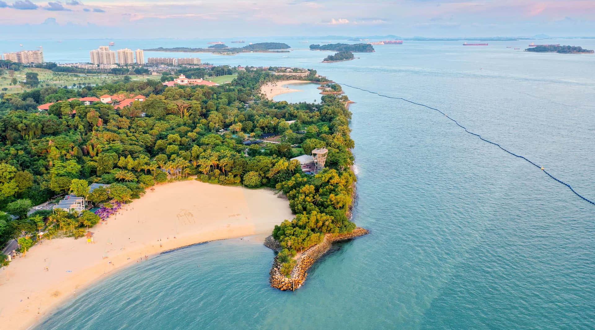 Vue Aérienne De L'île Sentosa Fond d'écran