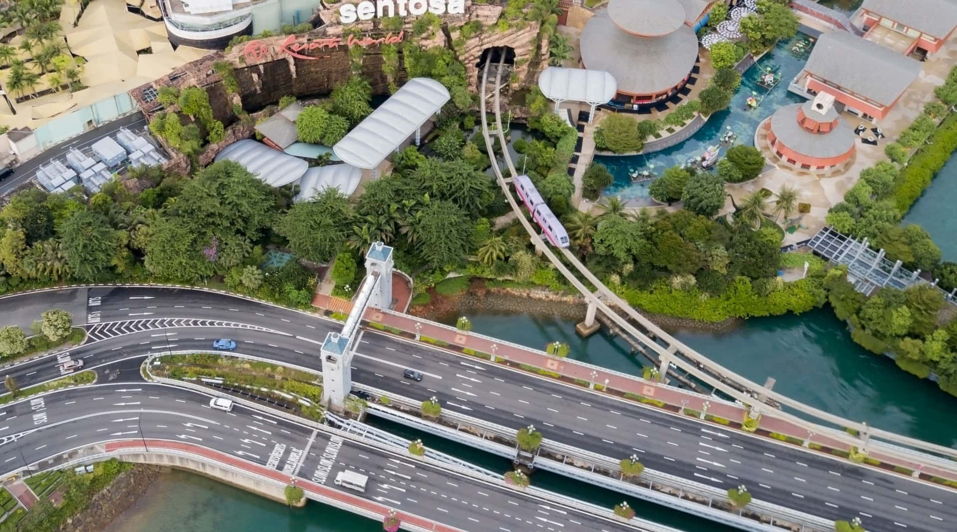 Vue Aérienne De L'île Sentosa Fond d'écran