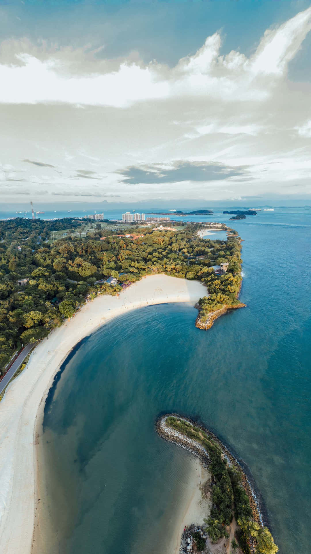 Vue Aérienne De L'île Sentosa Fond d'écran