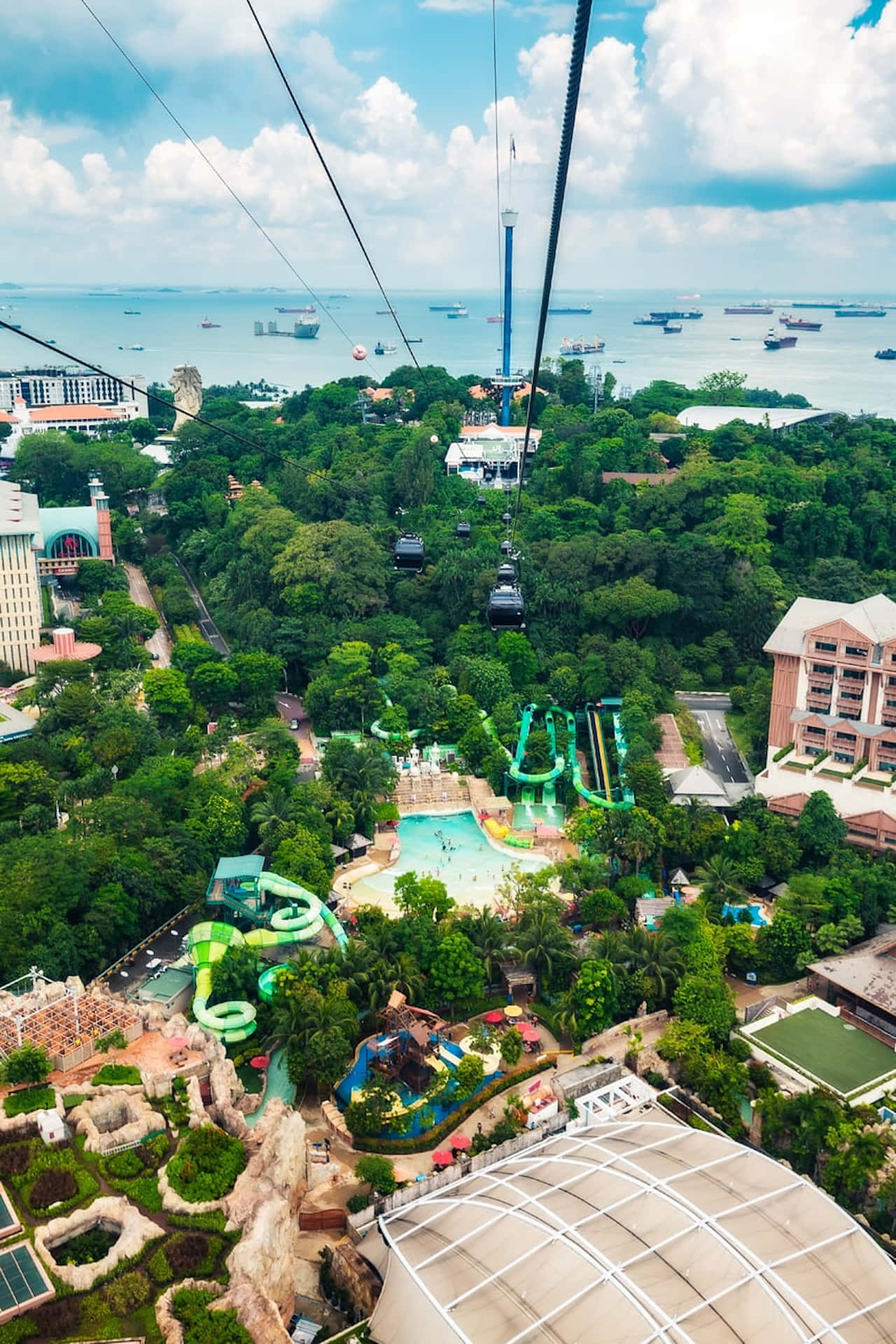 Vue Du Téléphérique De L'île Sentosa Fond d'écran