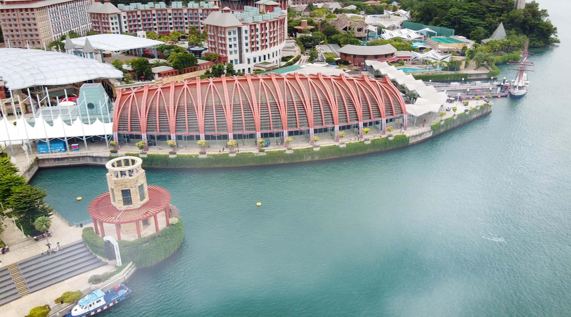 Vue Aérienne Du Resort De L'île Sentosa Fond d'écran