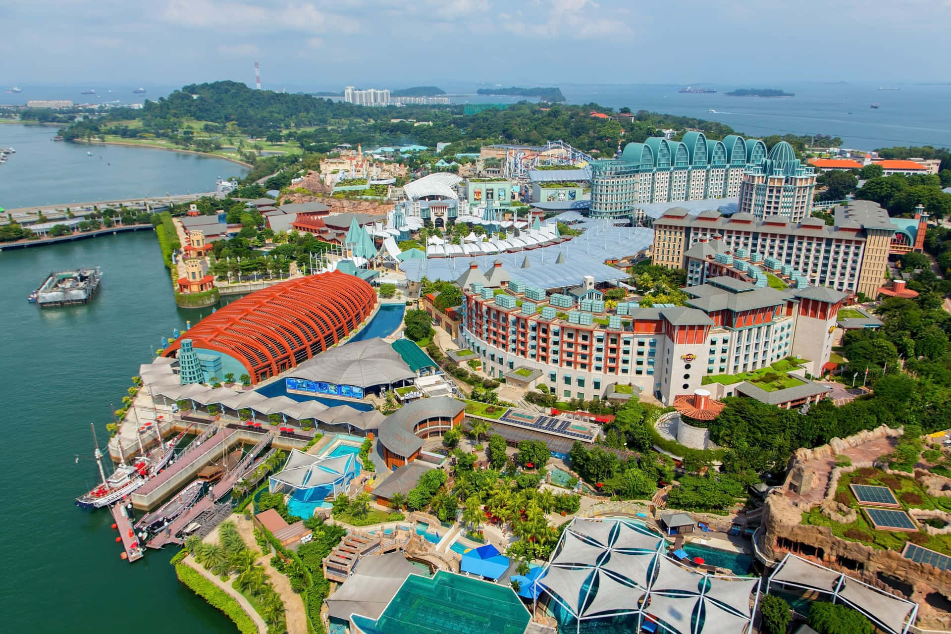 Sentosa Island Singapore Aerial View Wallpaper