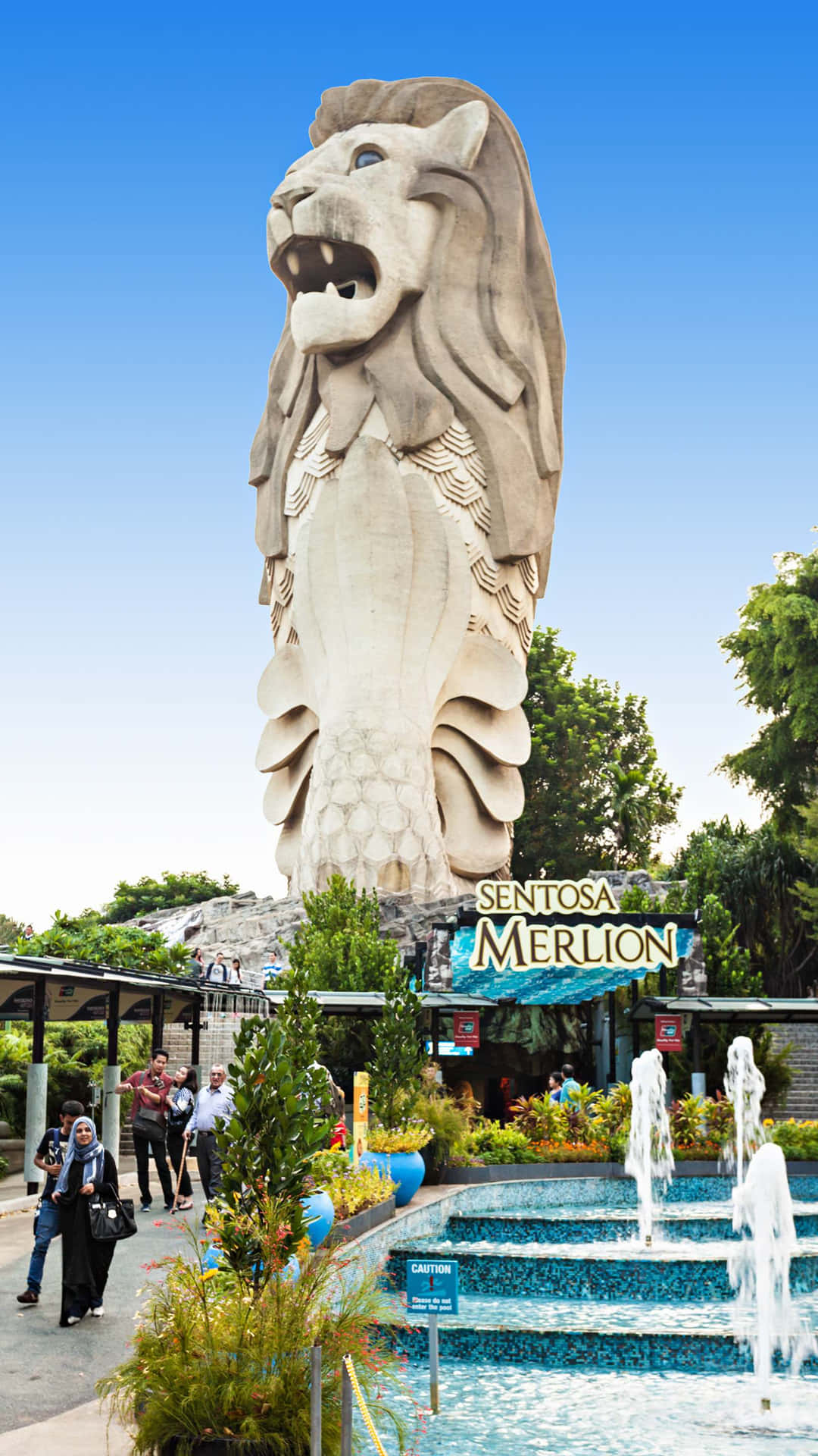 Statue Merlion De Sentosa, Singapour Fond d'écran